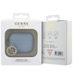 Guess GUAP23DSLGHDB AirPods Pro 2 cover niebieski|blue 3D Rubber 4G Diamond Charm цена и информация | Амбушюры | hansapost.ee