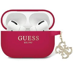 Guess GUAP2LECG4M AirPods Pro 2 cover purpurowy|magenta Liquid Silicone Glitter Triangle Charm цена и информация | Амбушюры | hansapost.ee