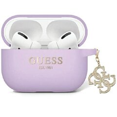 Guess GUAP2LECG4U AirPods Pro 2 cover fioletowy|purple Liquid Silicone Glitter Triangle Charm цена и информация | Амбушюры | hansapost.ee