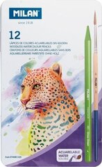 Värvilised akvarellpliiatsid Milan, 12 tk hind ja info | Kunstitarbed, voolimise tarvikud | hansapost.ee