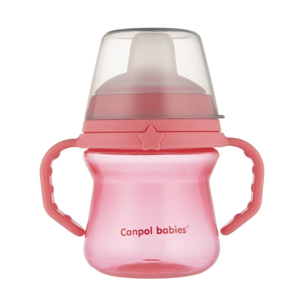 Silikoontilaga joogipudel Canpol Babies FirstCup, roosa, 6 kuud+, 150 ml цена и информация | Lutipudelid ja tarvikud | hansapost.ee