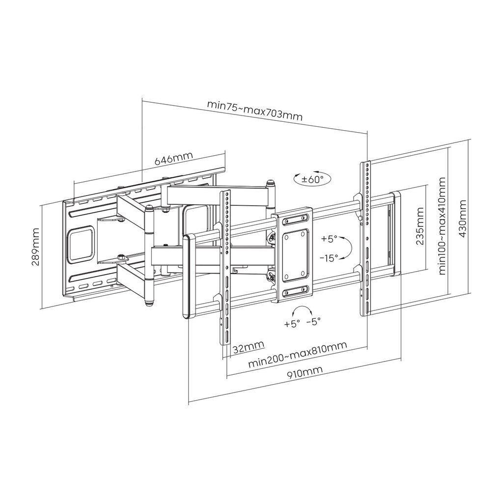 Sbox PLB-7486 100" hind ja info | Teleri seinakinnitused ja hoidjad | hansapost.ee