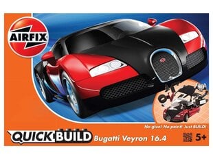 Пластиковая модель Airfix - QUICKBUILD Bugatti 16.4 Veyron black/red, 6020 цена и информация | Конструкторы и кубики | hansapost.ee