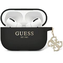 Guess GUAP2LECG4K AirPods Pro 2 cover czarny|black Liquid Silicone Glitter Triangle Charm цена и информация | Аксессуары для наушников | hansapost.ee