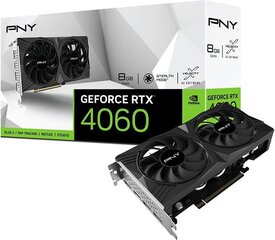 PNY GeForce RTX 4060 Verto Dual Fan (VCG40608DFXPB1) hind ja info | PNY Technologies Arvutid ja IT- tehnika | hansapost.ee