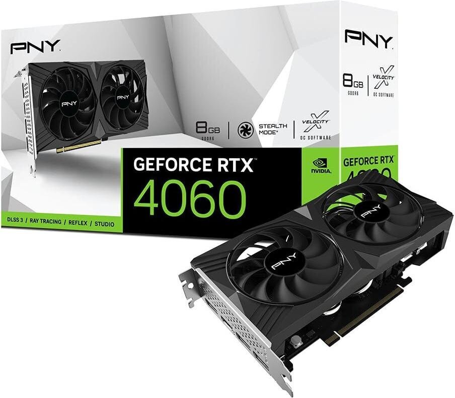 PNY GeForce RTX 4060 Verto Dual Fan (VCG40608DFXPB1) цена и информация | Videokaardid | hansapost.ee