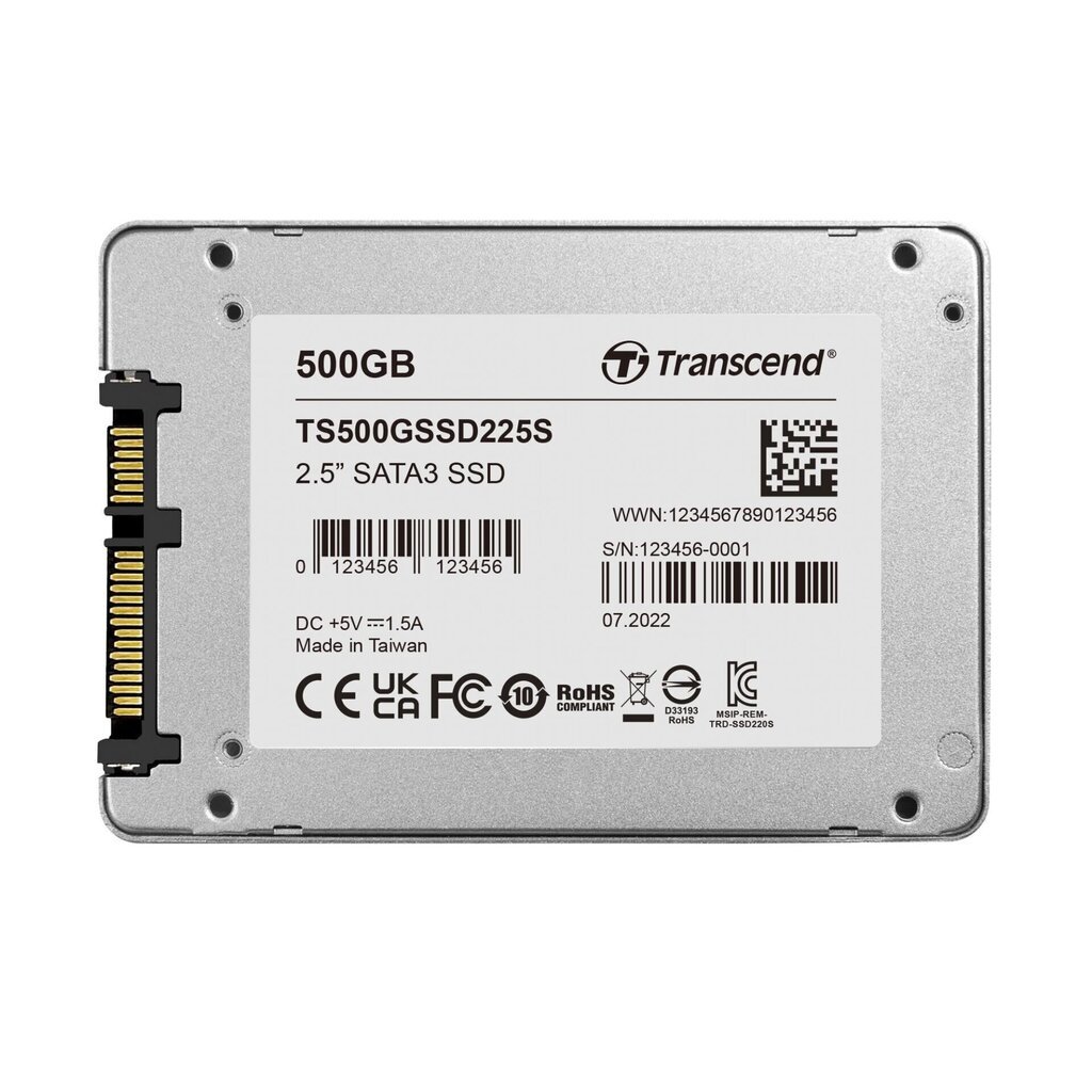 Transcend TS500GSSD225S hind ja info | Sisemised kõvakettad | hansapost.ee