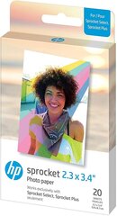 HP фотобумага Sprocket Plus Zink 5.8x8.6 см 20 листов цена и информация | HP Мобильные телефоны, Фото и Видео | hansapost.ee