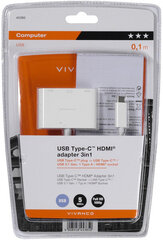 Vivanco адаптер USB-C - HDMI 3в1 (45385) цена и информация | Адаптеры, USB-разветвители | hansapost.ee