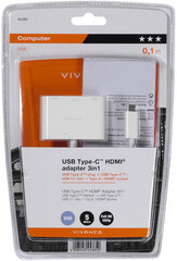 Vivanco adapter USB-C – HDMI 3in1 (45385) hind ja info | USB adapterid ja jagajad | hansapost.ee