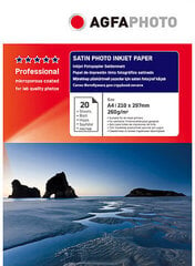AgfaPhoto fotopaber A4 Professional Satin 260g 20 lehte hind ja info | Kirjatarvikud | hansapost.ee
