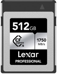 Lexar memory card CFexpress 512GB Professional Type B Silver цена и информация | Карты памяти для фотоаппаратов | hansapost.ee