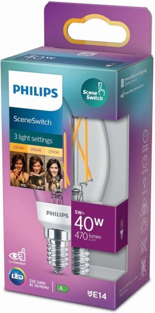 Philips lambipirn SceneSwitch LED- E14 470lm 2200-2700K hind ja info | Lambipirnid ja LED-pirnid | hansapost.ee
