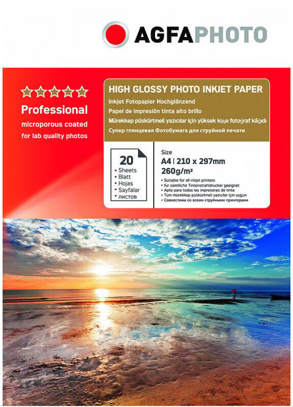 Agfaphoto fotopaber A4 Professional High Glossy 260g 20 lehte hind ja info | Fotoaparaatide lisatarvikud | hansapost.ee