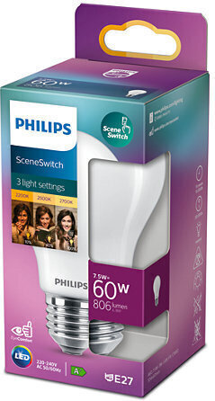 Philips LED Classic Scene Switch 60W A60 E27 soe valge pirn hind ja info | Lambipirnid ja LED-pirnid | hansapost.ee