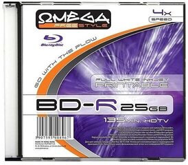 Omega Freestyle BD-R Printable 25GB 6x karbis hind ja info | Vinüülplaadid, CD, DVD | hansapost.ee