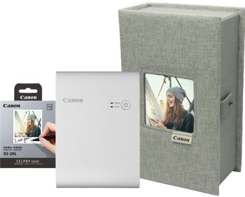 Canon fotoprinter + fotopaber Selphy Square QX10 Premium Kit, valge цена и информация | Printerid | hansapost.ee