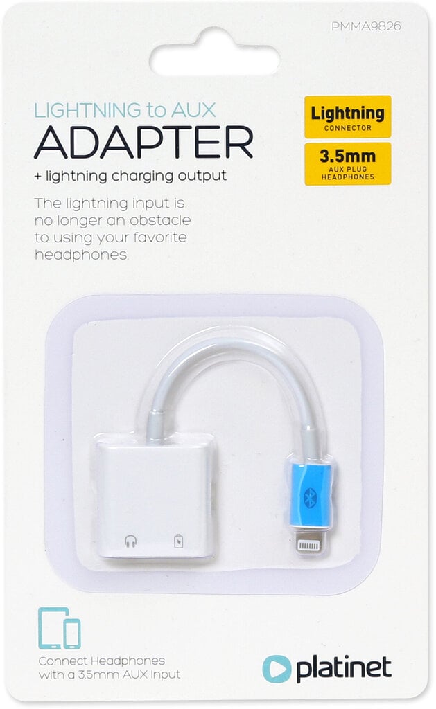 Platinet adapter Lightning - 3,5mm + Lightning (45646) цена и информация | USB adapterid ja jagajad | hansapost.ee