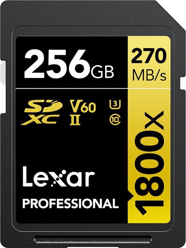 Lexar mälukaart SDXC 256GB Professional 1800x UHS-II U3 V60 price and information | Fotoaparaatide mälukaardid | hansapost.ee