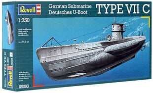 Клеевая модель немецкой подводной лодки Revell Тип VII C 1:350 цена и информация | Конструкторы и кубики | hansapost.ee