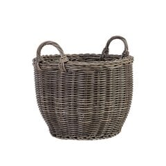 Корзина WICKER с ручкой, D41xH30/38cм, пластиковое плетение, цвет: серый цена и информация | Ящики для рассады | hansapost.ee