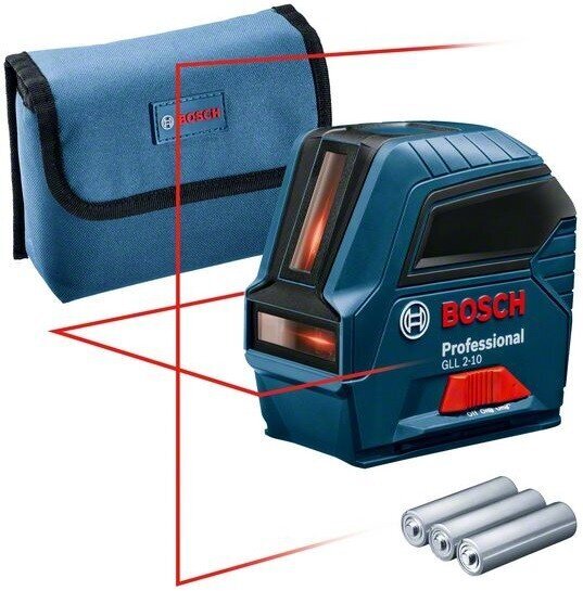 Joonlaser Bosch GLL 2-10, ± 0.3 mm/m, 10 m цена и информация | Akutrellid, puurid ja kruvikeerajad | hansapost.ee