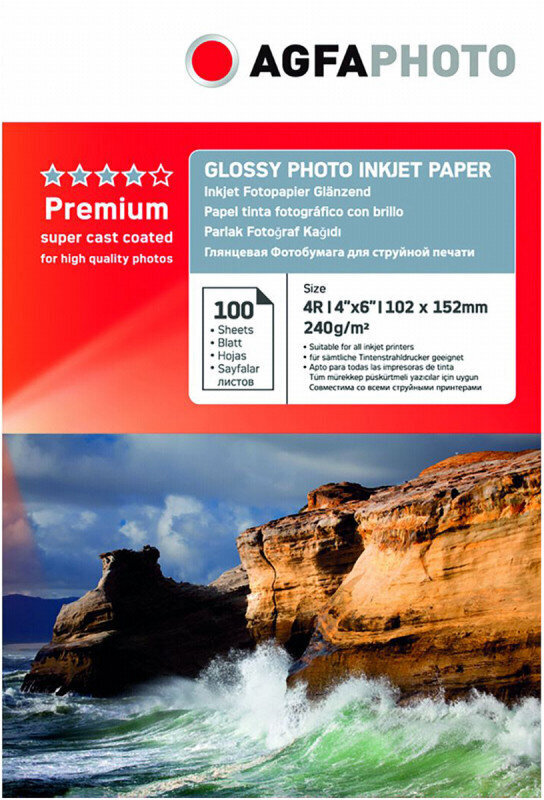 Fotopaber Agfaphoto, 10x15, Premium Glossy, 240g, 100 lehte цена и информация | Kirjatarvikud | hansapost.ee
