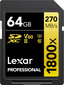 Lexar mälukaart SDXC 64GB Professional 1800x UHS-II U3 V60 price and information | Fotoaparaatide mälukaardid | hansapost.ee