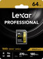 Lexar mälukaart SDXC 64GB Professional 1800x UHS-II U3 V60 hind ja info | Fotoaparaatide mälukaardid | hansapost.ee