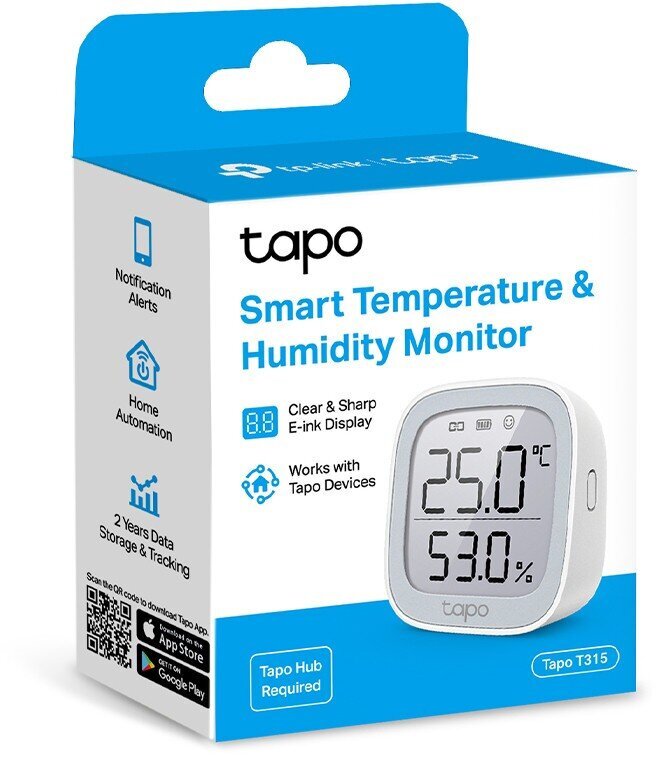 TP-Link temperatuuri- ja niiskusemonitor Tapo T315 цена и информация | Andurid, sensorid | hansapost.ee