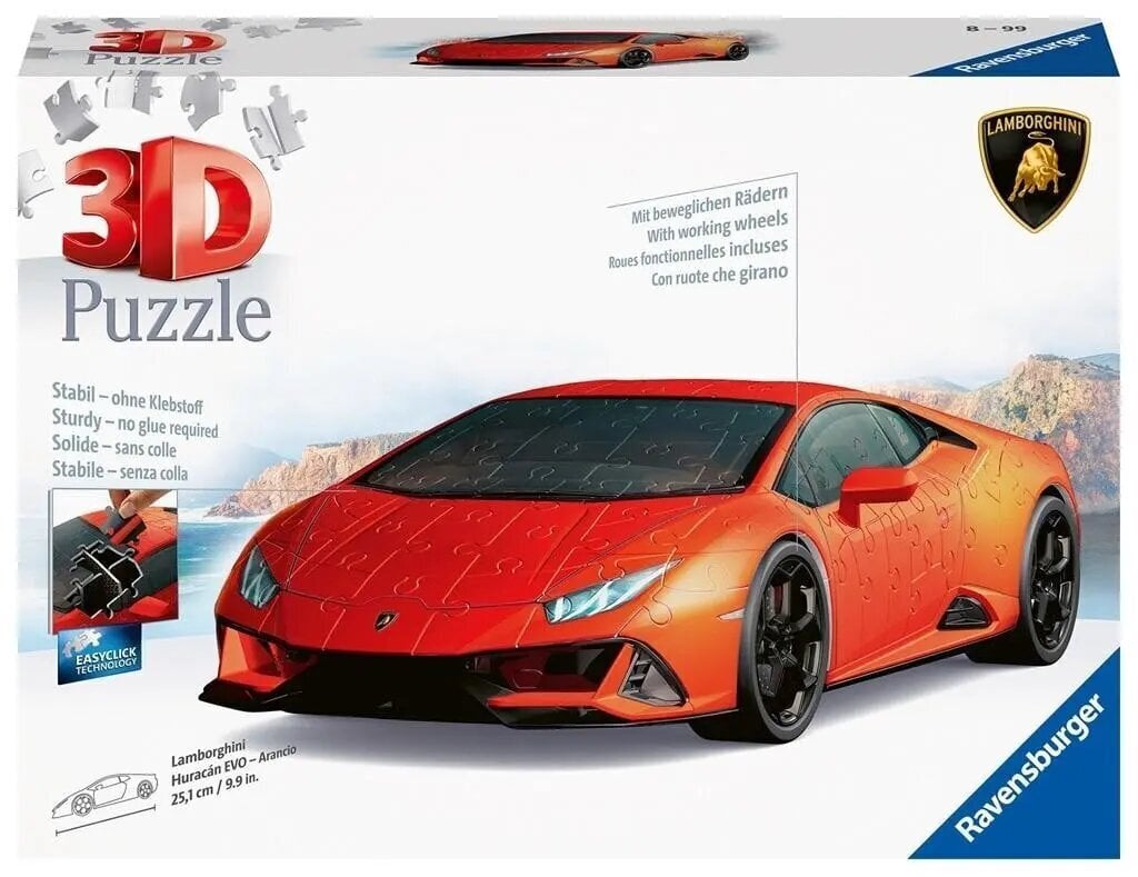 3D pusle Lamborghini Ravensburger, 11571, 108 tk цена и информация | Pusled lastele ja täiskasvanutele | hansapost.ee