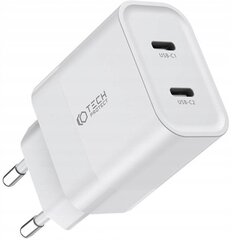 Зарядное устройство Tech-Protect C20W 2xUSB-C, белое цена и информация | Зарядные устройства для телефонов | hansapost.ee