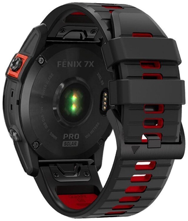 Kellarihm Tech-Protect IconBand Pro Garmin fenix 3/5X/3HR/5X Plus/6X/6X Pro/7X, must/punane цена и информация | Nutikellade aksessuaarid ja tarvikud | hansapost.ee