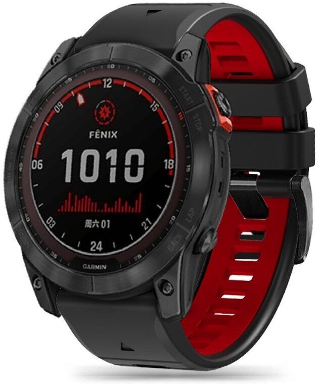 Kellarihm Tech-Protect IconBand Pro Garmin fenix 3/5X/3HR/5X Plus/6X/6X Pro/7X, must/punane цена и информация | Nutikellade aksessuaarid ja tarvikud | hansapost.ee