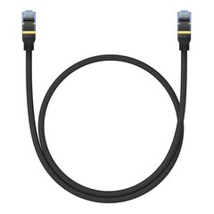 Braided network cable cat.7 Baseus Ethernet RJ45, 10Gbps, 0,5m (black) цена и информация | Кабели и провода | hansapost.ee