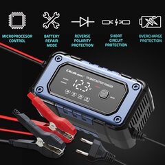 Qoltec Smart akulaadija 12V/6A, LCD, 4 režiimi hind ja info | Auto akulaadijad | hansapost.ee