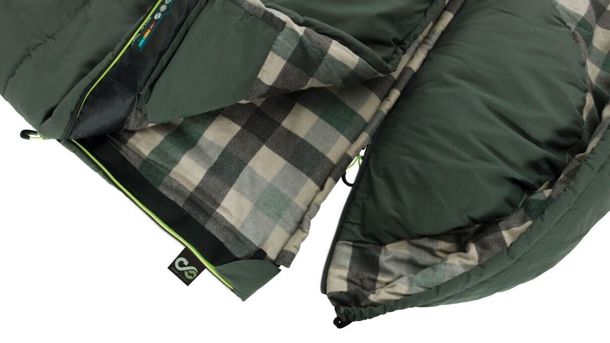 Magamiskott Outwell Camper Lux Double, 235x150 cm, roheline цена и информация | Magamiskotid | hansapost.ee