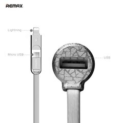 Kaabel Remax RC-C103 3in1 Lightning - Micro USB - USB, 1m, hõbedane цена и информация | Зарядные устройства для телефонов | hansapost.ee