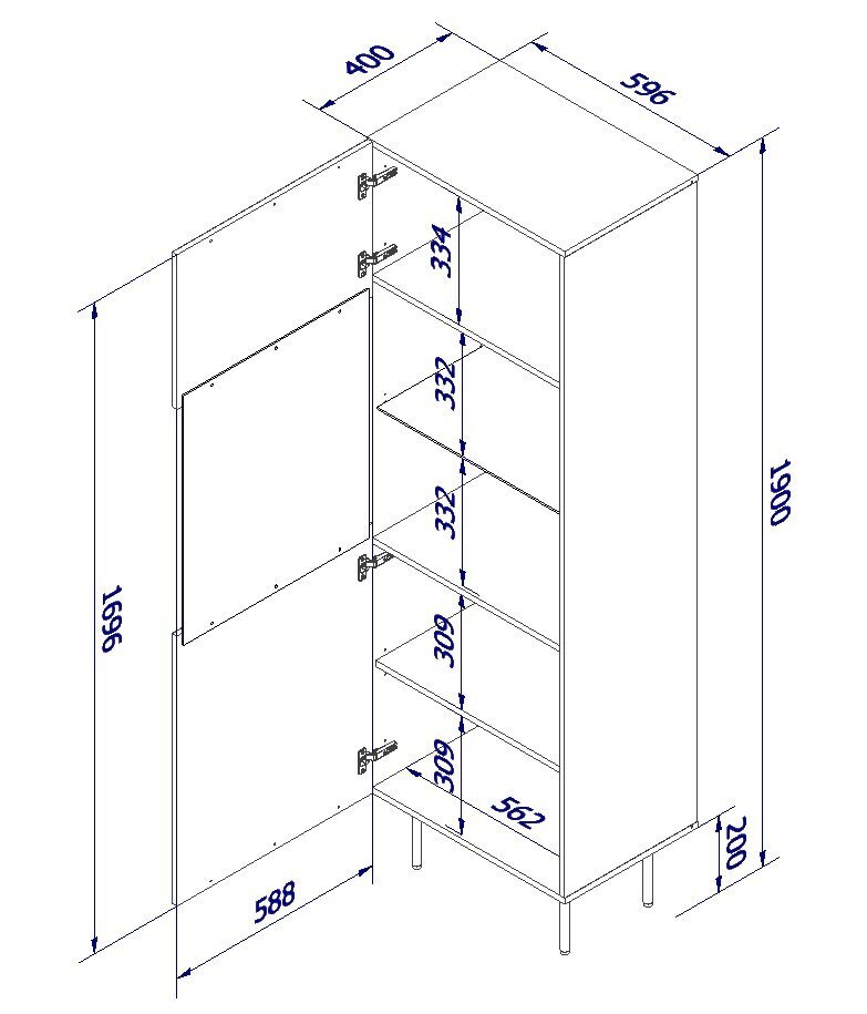 Riiul Cama Meble Palazzo, must hind ja info | Riiulid | hansapost.ee