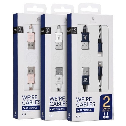 Dux Ducis KII Premium Micro USB Set Of 2 Material Data and Charging Cables 100 cm + 20 cm Pink цена и информация | Mobiiltelefonide kaablid | hansapost.ee
