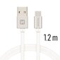 Swissten Textile Universal Quick Charge 3.1 USB-C Data and Charging Cable 1.2m Silver hind ja info | Mobiiltelefonide kaablid | hansapost.ee