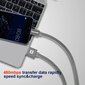 Swissten Textile Universal Quick Charge 3.1 USB-C Data and Charging Cable 1.2m Silver hind ja info | Mobiiltelefonide kaablid | hansapost.ee