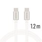 Swissten Textile Universal Quick Charge 3.0 USB-C to USB-C Data and Charging Cable 1.2m Silver цена и информация | Mobiiltelefonide kaablid | hansapost.ee