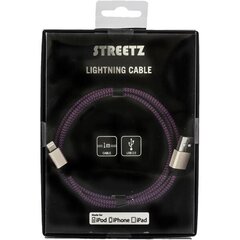 Streetz USB-Lightning iPhone, 1.0m, lilla / IPLH-237 hind ja info | Mobiiltelefonide kaablid | hansapost.ee