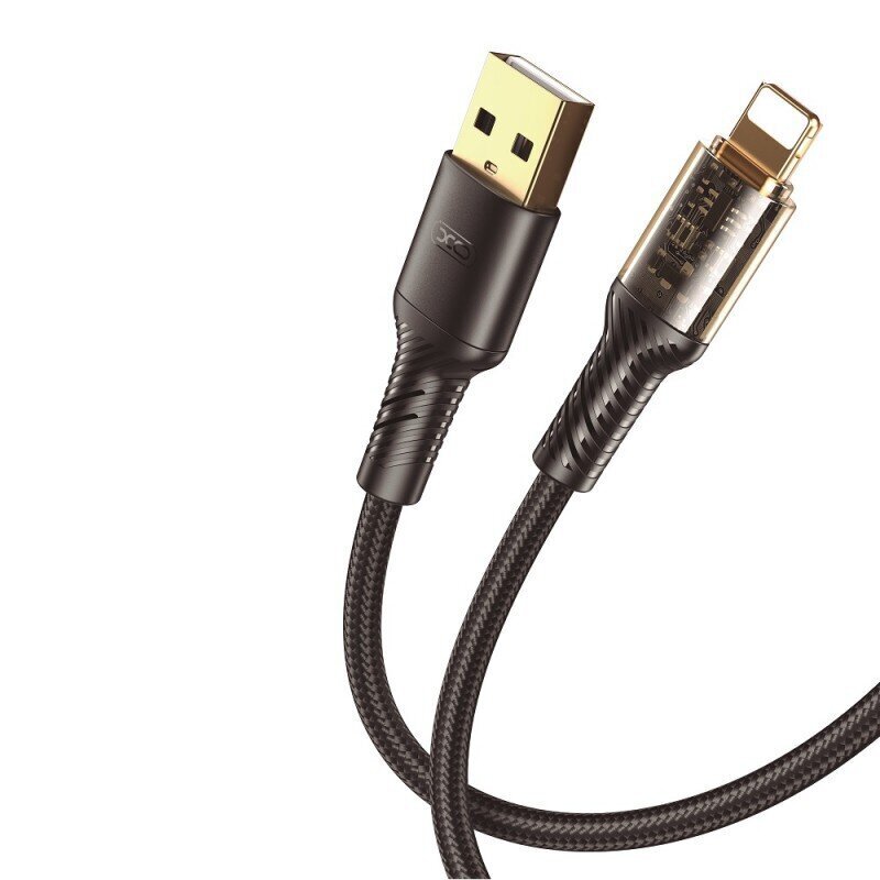 XO Clear kaabel NB229 USB - Lightning 1,0 m 2,4A must цена и информация | Mobiiltelefonide kaablid | hansapost.ee