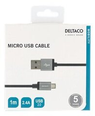 Deltaco MICRO-110F, USB A, USB Micro B, 1м цена и информация | Borofone 43757-uniw | hansapost.ee