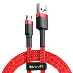 Kaabel Baseus USB Durable Nylon Braided Wire Usb / Micro Usb Qc3.0 1.5A 2M, punane CAMKLF-C09 hind ja info | Mobiiltelefonide kaablid | hansapost.ee