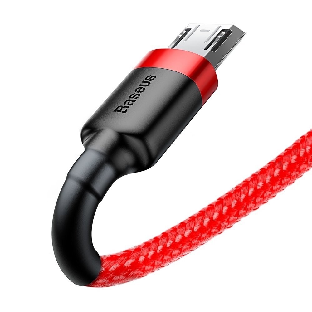 Kaabel Baseus USB Durable Nylon Braided Wire Usb / Micro Usb Qc3.0 1.5A 2M, punane CAMKLF-C09 цена и информация | Mobiiltelefonide kaablid | hansapost.ee