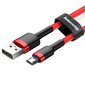 Kaabel Baseus USB Durable Nylon Braided Wire Usb / Micro Usb Qc3.0 1.5A 2M, punane CAMKLF-C09 цена и информация | Mobiiltelefonide kaablid | hansapost.ee