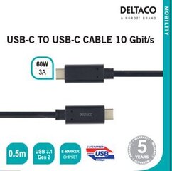 Deltaco USBC-1121M, USB C, 0.5 м цена и информация | Кабели для телефонов | hansapost.ee